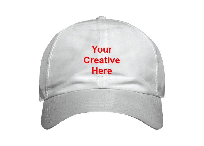 6 Panel Baseball White Cap