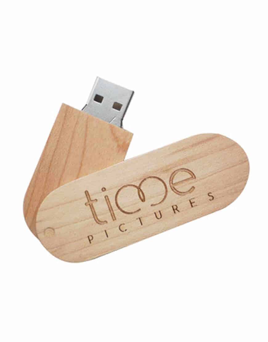 Wooden Swivel USB Pen-Drive