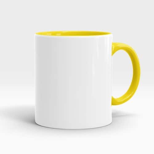 inner yellow mug,customized coffee mug