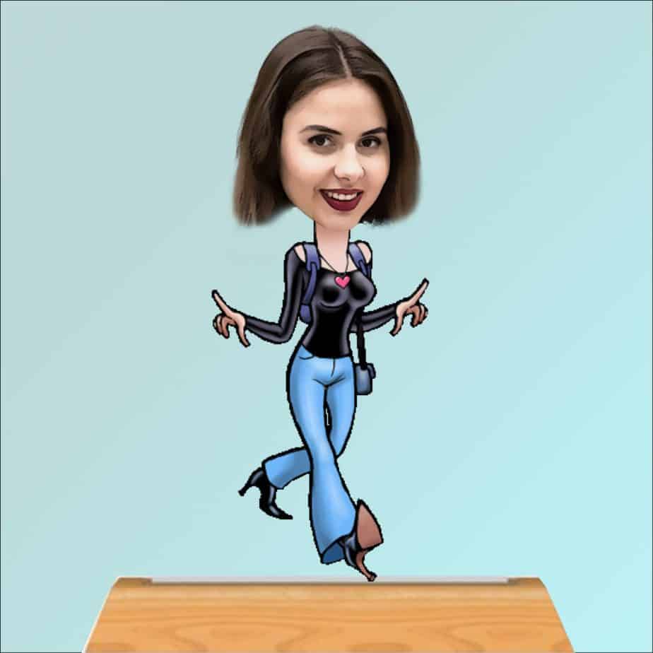 caricature with background 2