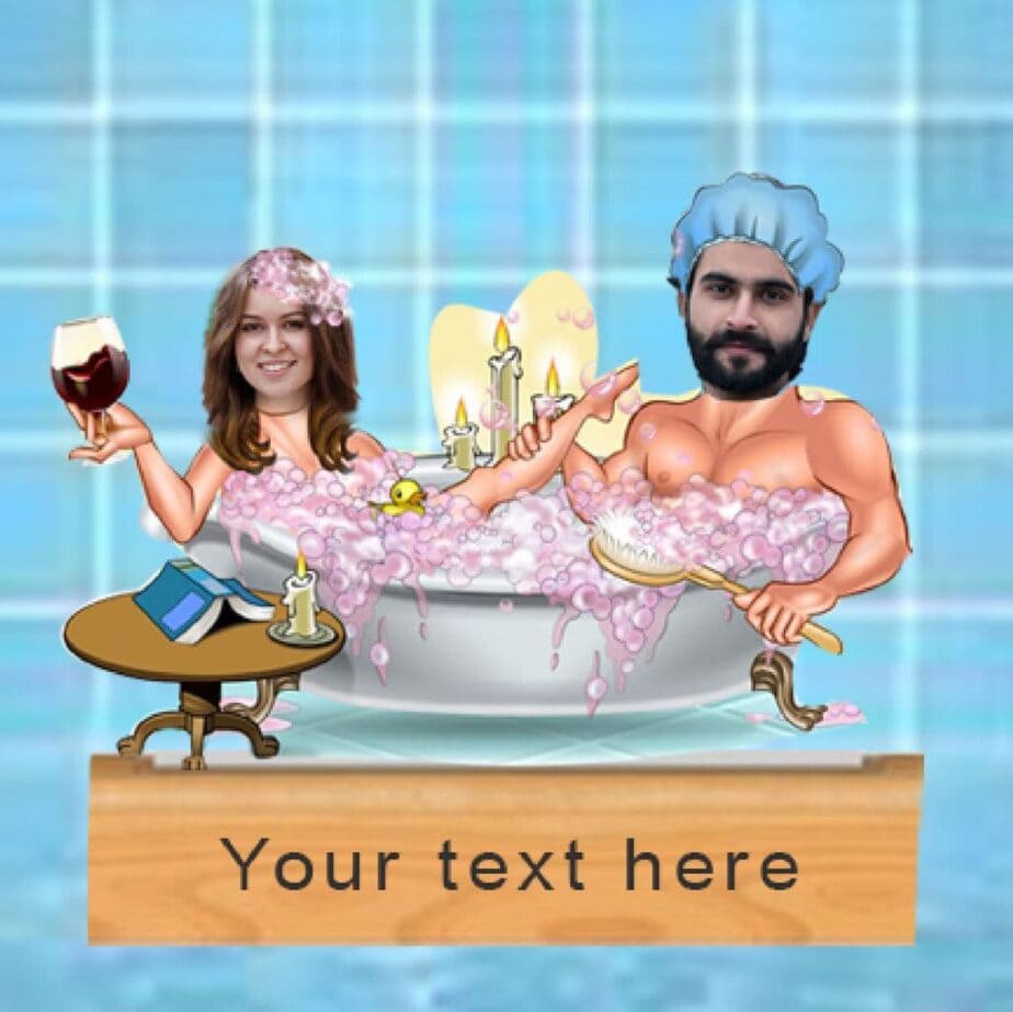 Couple Bath in bath tub a