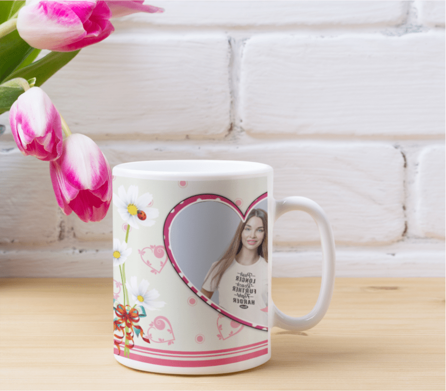 Heart Shape Photo Printed Mug
