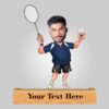 badminton" caricature with personalized wooden base (copy)