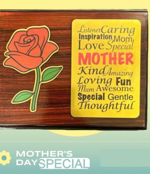 love you mom wooden plaque (special gift for mother on mother's day)
