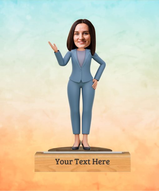 "mentor super advise" caricature with personalized wooden base