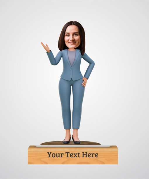 "mentor super advise" caricature with personalized wooden base