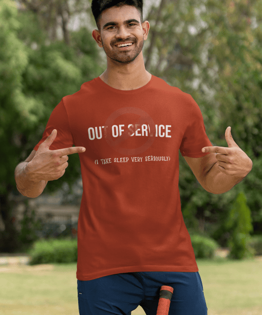 out of service half sleeve unisex cotton t shirt