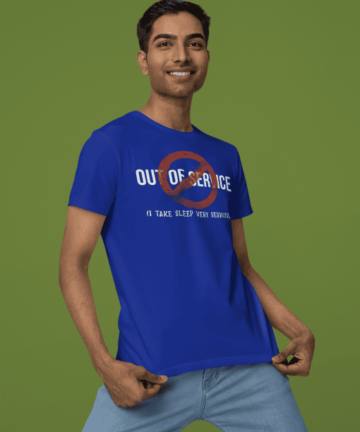out of service half sleeve unisex cotton t shirt no fancy
