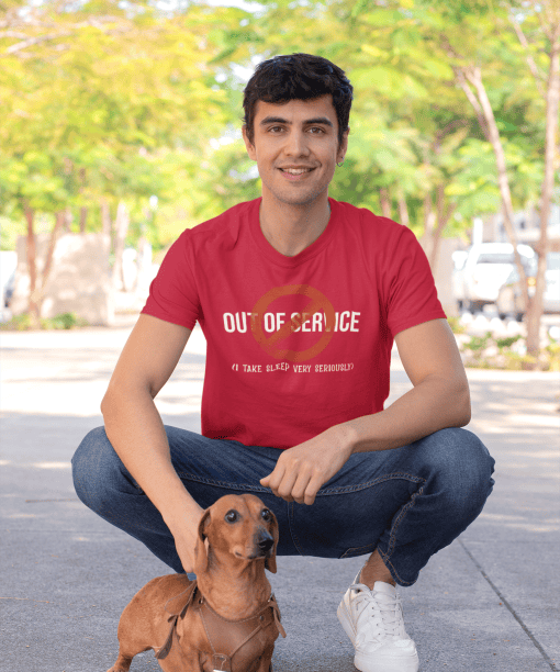 out of service half sleeve unisex cotton t shirt no fancy