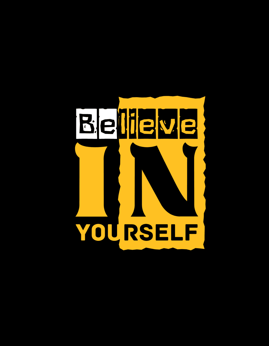belive in yourself half sleeve unisex cotton t shirt