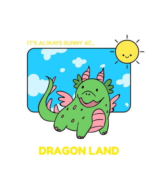 dragon land round neck 100% cotton t shirt