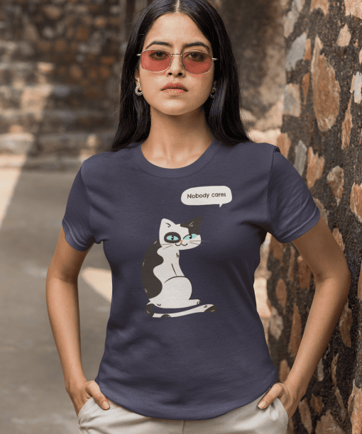 nobody cares half sleeve unisex cotton t shirt