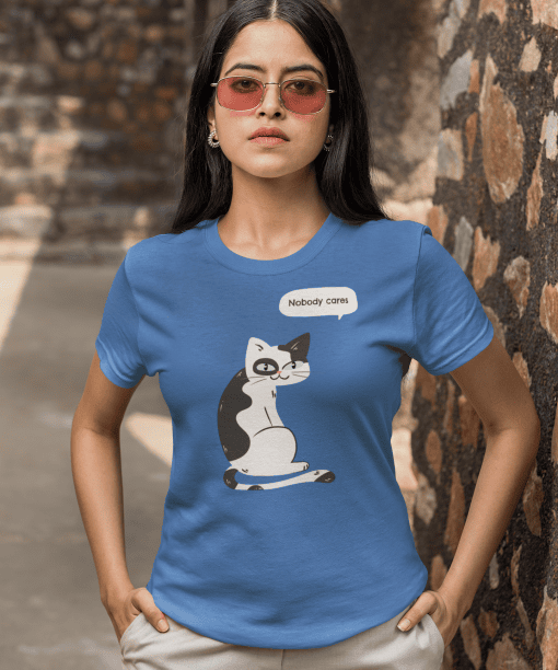 nobody cares half sleeve unisex cotton t shirt