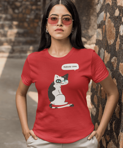 nobody cares half sleeve unisex cotton t shirt