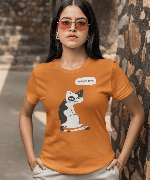 nobody cares half sleeve unisex cotton t shirt