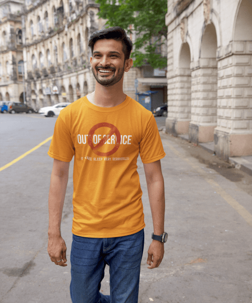 out of service half sleeve unisex cotton t shirt