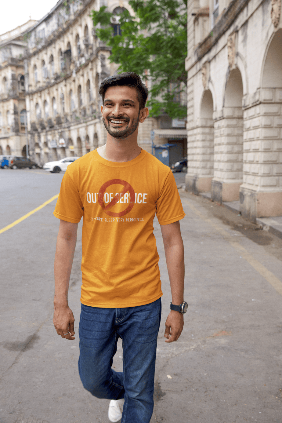 out of service half sleeve unisex cotton t shirt
