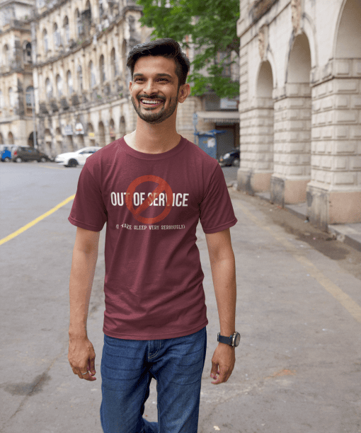 out of service half sleeve unisex cotton t shirt