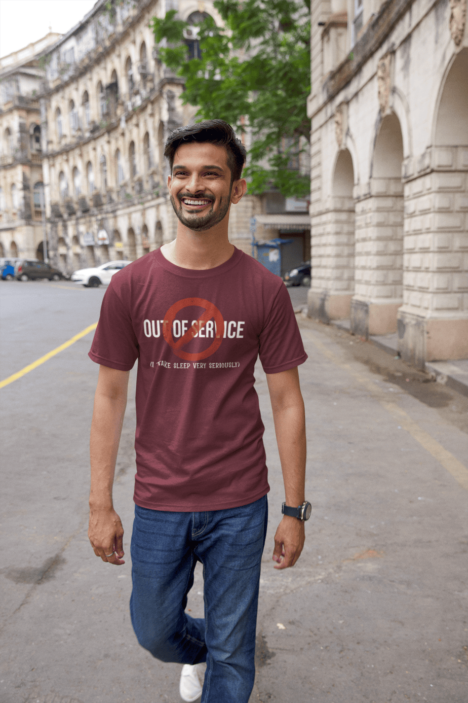 out of service half sleeve unisex cotton t shirt