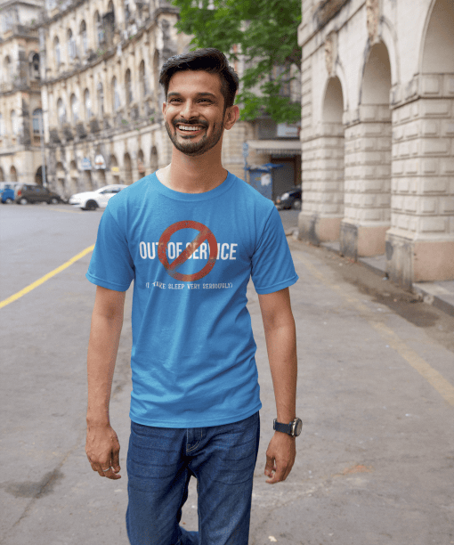 out of service half sleeve unisex cotton t shirt