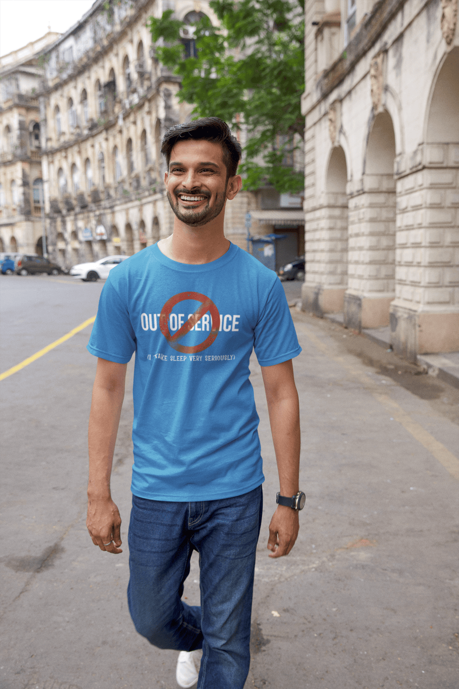 out of service half sleeve unisex cotton t shirt