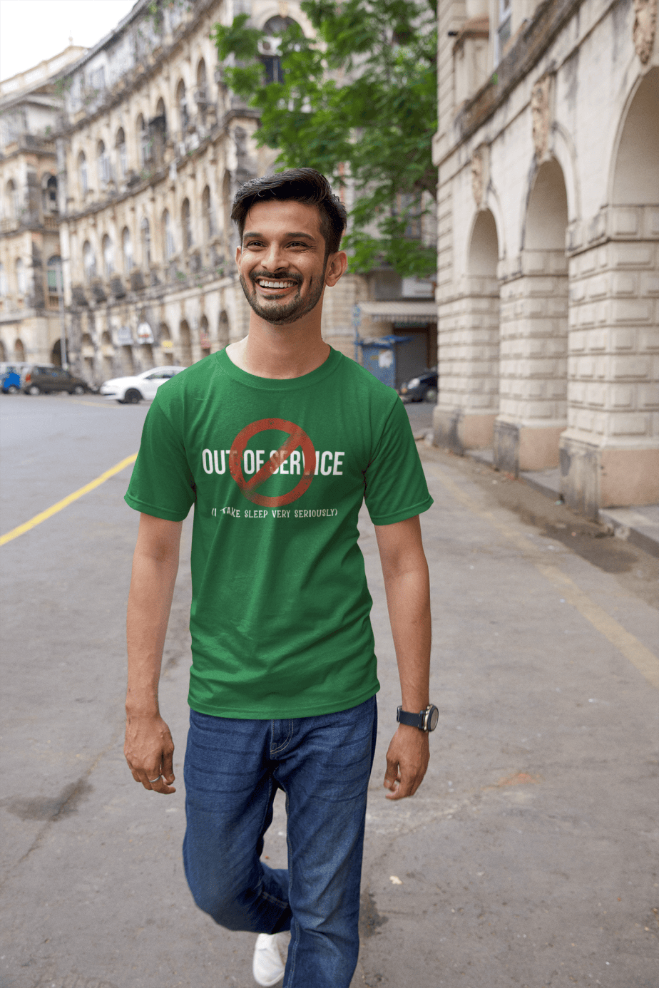out of service half sleeve unisex cotton t shirt