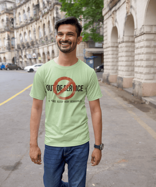 out of service half sleeve unisex cotton t shirt