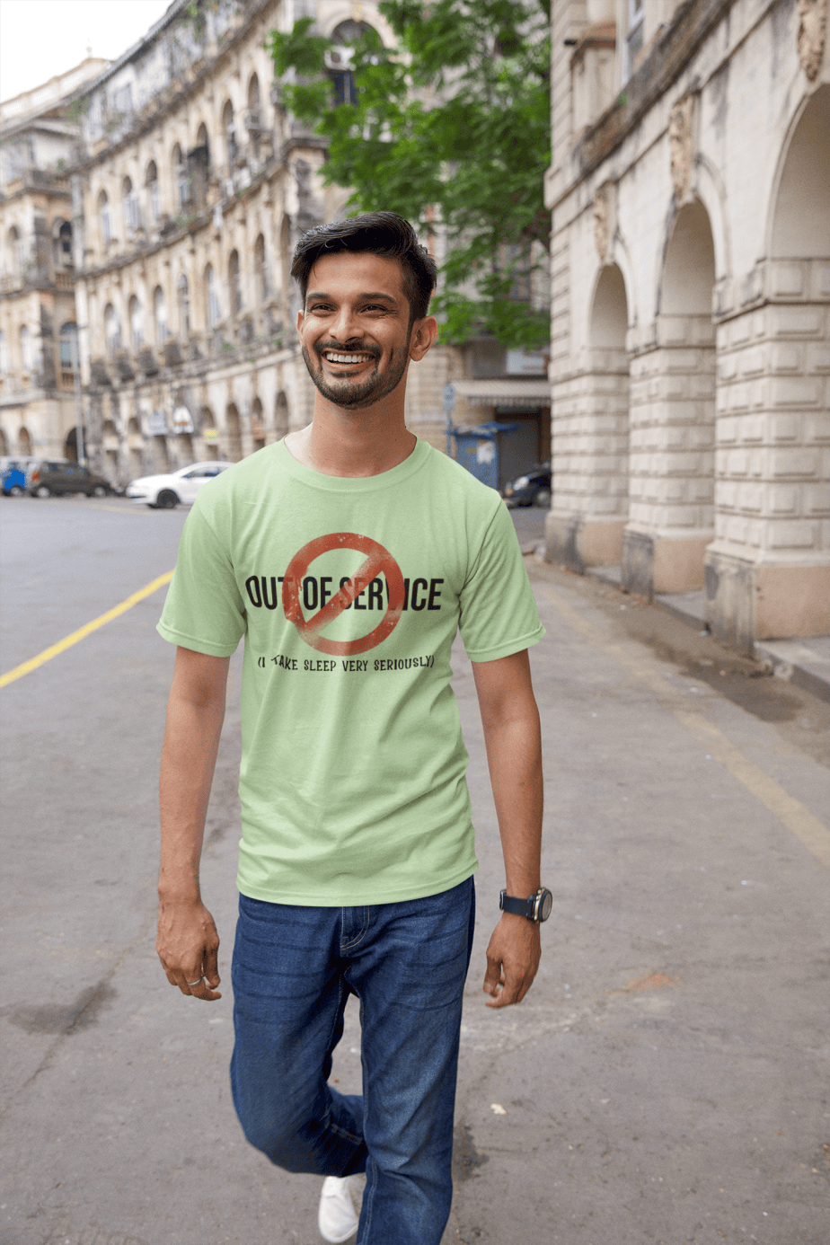 out of service half sleeve unisex cotton t shirt