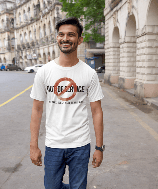 out of service half sleeve unisex cotton t shirt