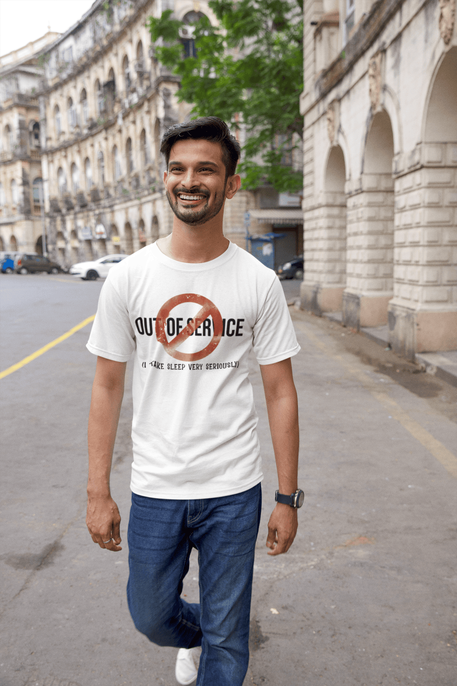 out of service half sleeve unisex cotton t shirt