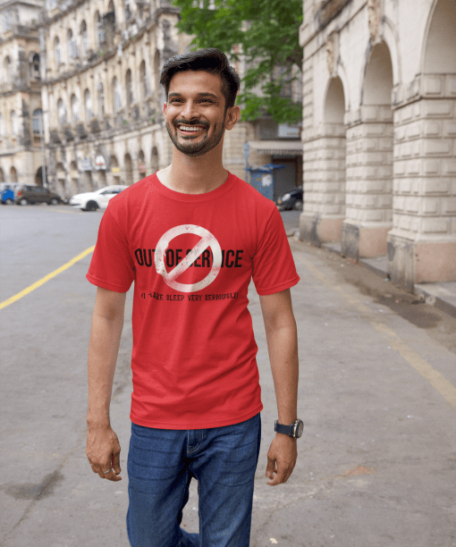 out of service half sleeve unisex cotton t shirt