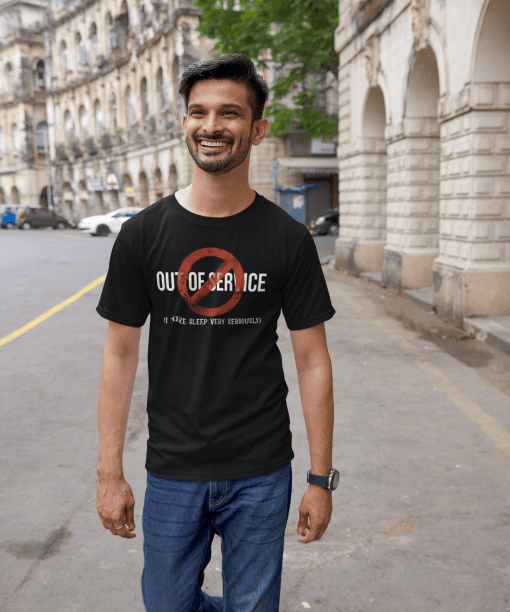 out of service half sleeve unisex cotton t shirt