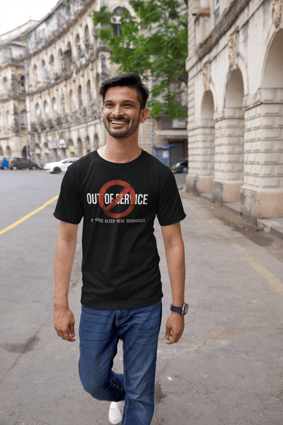 out of service half sleeve unisex cotton t shirt