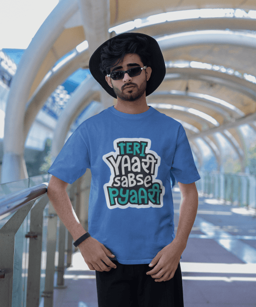 teri yaari sabse pyari half sleeve unisex cotton t shirt