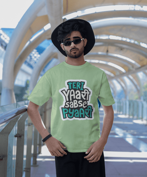 teri yaari sabse pyari half sleeve unisex cotton t shirt