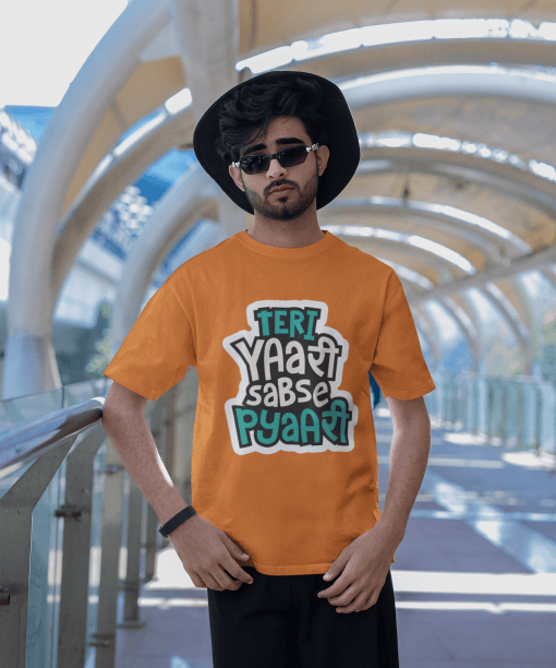 teri yaari sabse pyari half sleeve unisex cotton t shirt