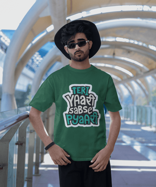 teri yaari sabse pyari half sleeve unisex cotton t shirt