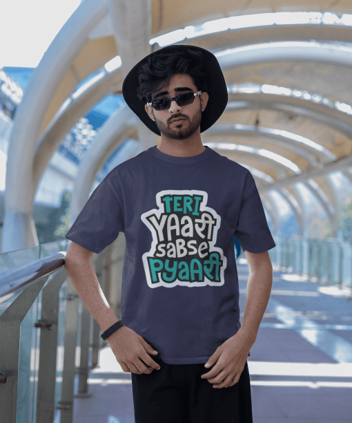 teri yaari sabse pyari half sleeve unisex cotton t shirt