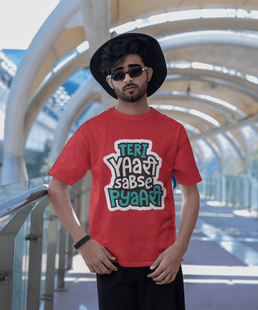 teri yaari sabse pyari half sleeve unisex cotton t shirt