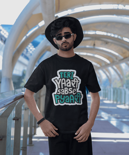 teri yaari sabse pyari half sleeve unisex cotton t shirt