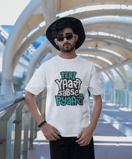 teri yaari sabse pyari half sleeve unisex cotton t shirt