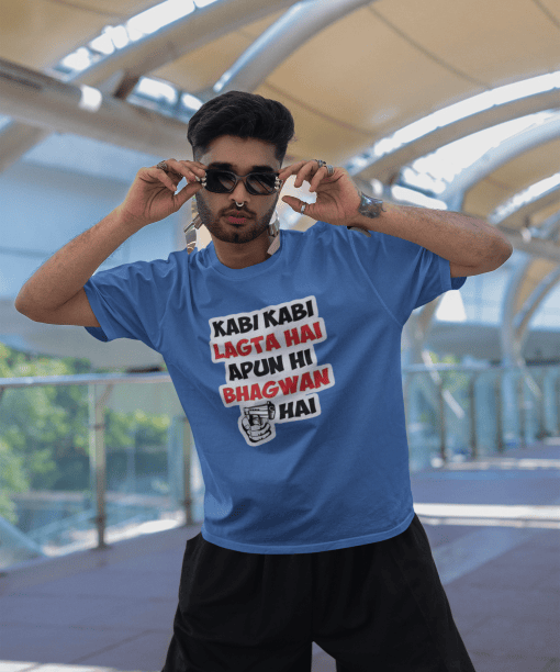kabhi kabhi lagta hai apun hi bhagwan hai half sleeve unisex cotton t shirt