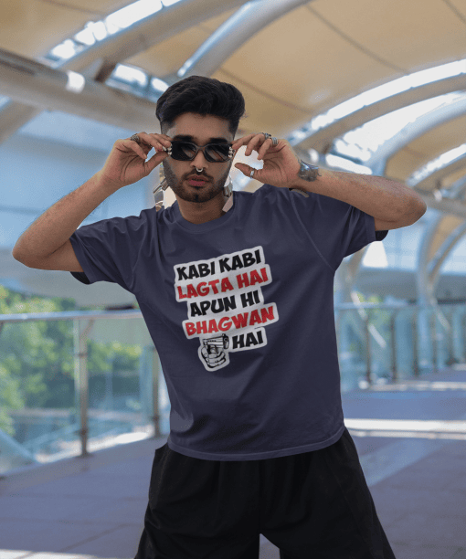 kabhi kabhi lagta hai apun hi bhagwan hai half sleeve unisex cotton t shirt