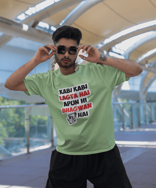 kabhi kabhi lagta hai apun hi bhagwan hai half sleeve unisex cotton t shirt