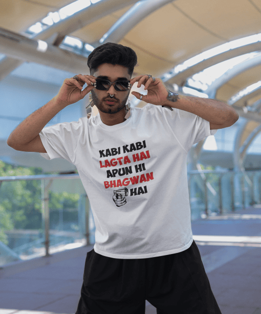 kabhi kabhi lagta hai apun hi bhagwan hai half sleeve unisex cotton t shirt