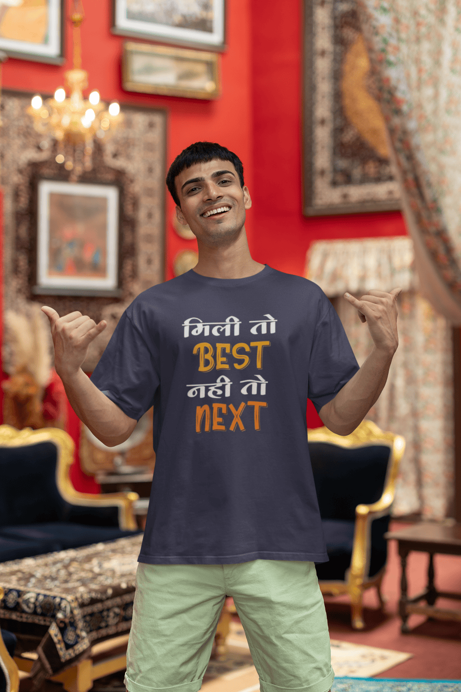 mili tho best nahi tho next half sleeve unisex cotton t shirt