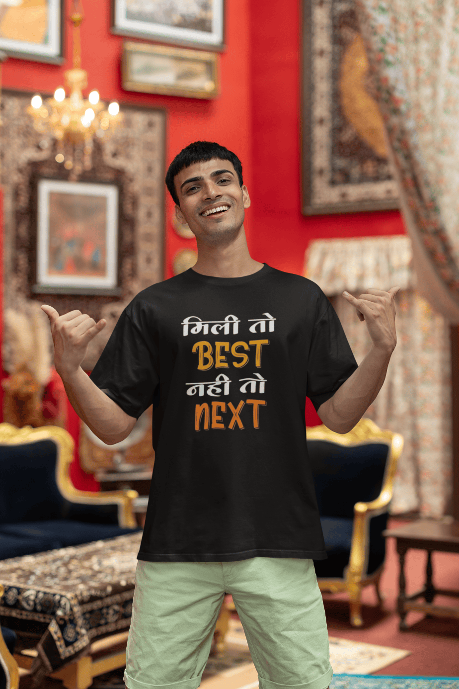 mili tho best nahi tho next half sleeve unisex cotton t shirt