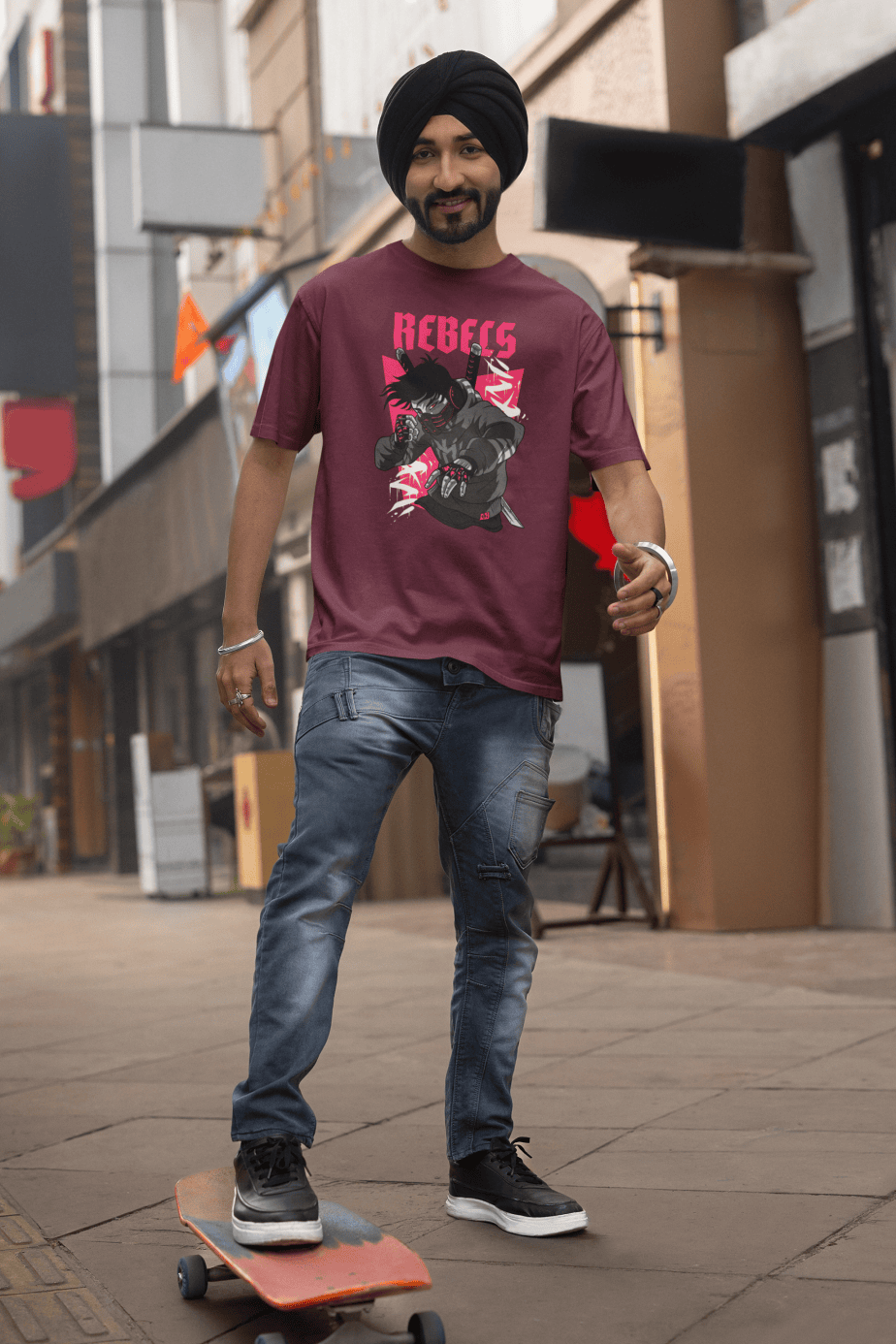 rebels half sleeve unisex cotton t shirt