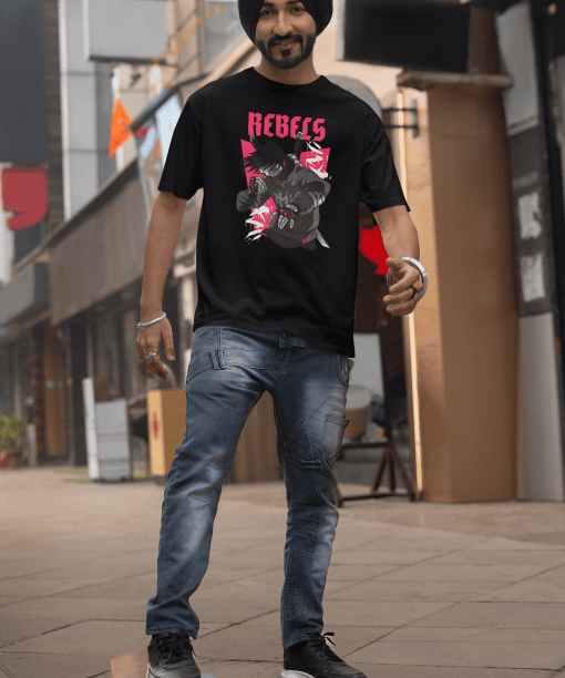 rebels half sleeve unisex cotton t shirt