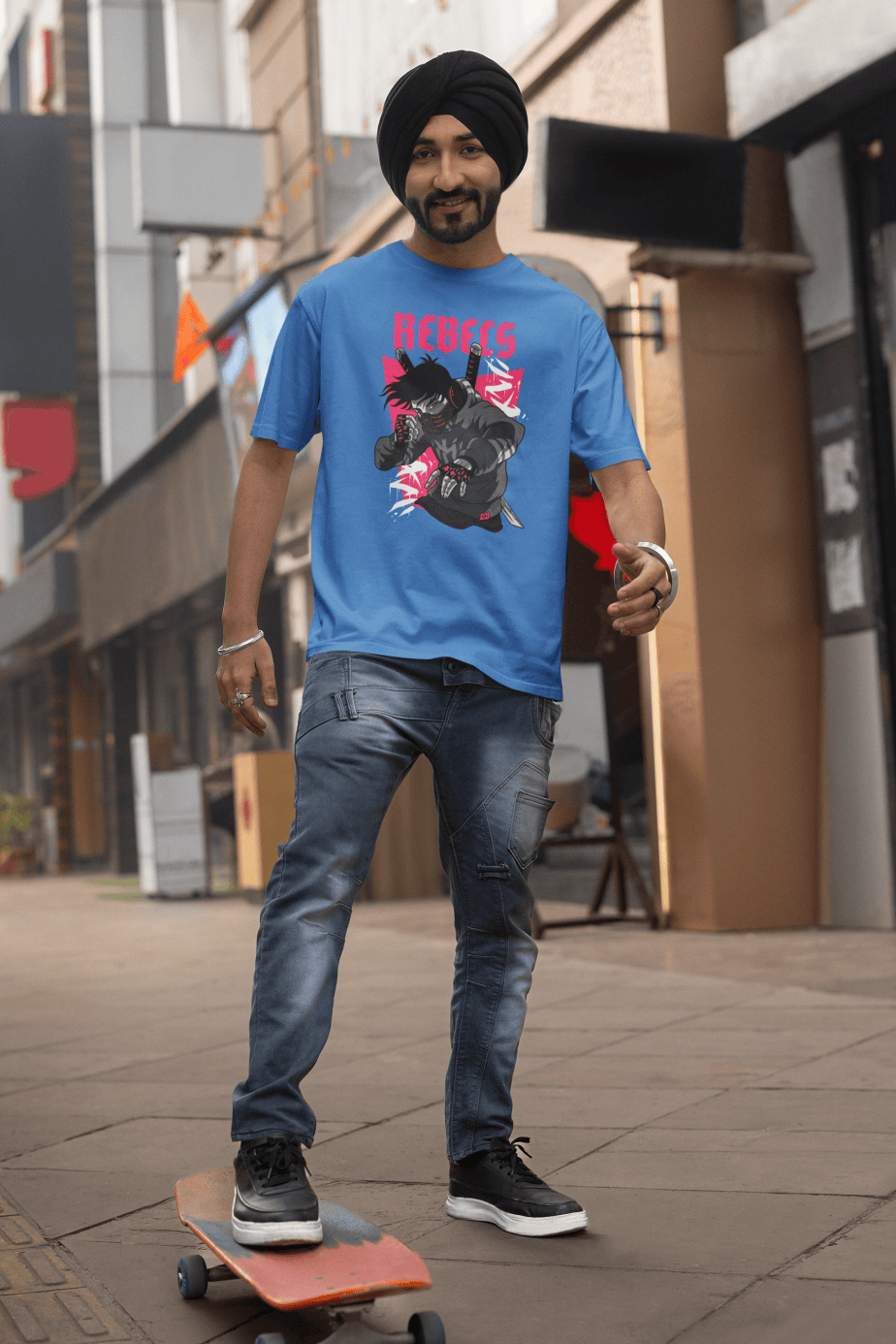 rebels half sleeve unisex cotton t shirt